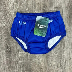 Speedo Infant Swim Diaper Blue Shark w/ Snaps Size M: 12 Months 18-22 lbs New